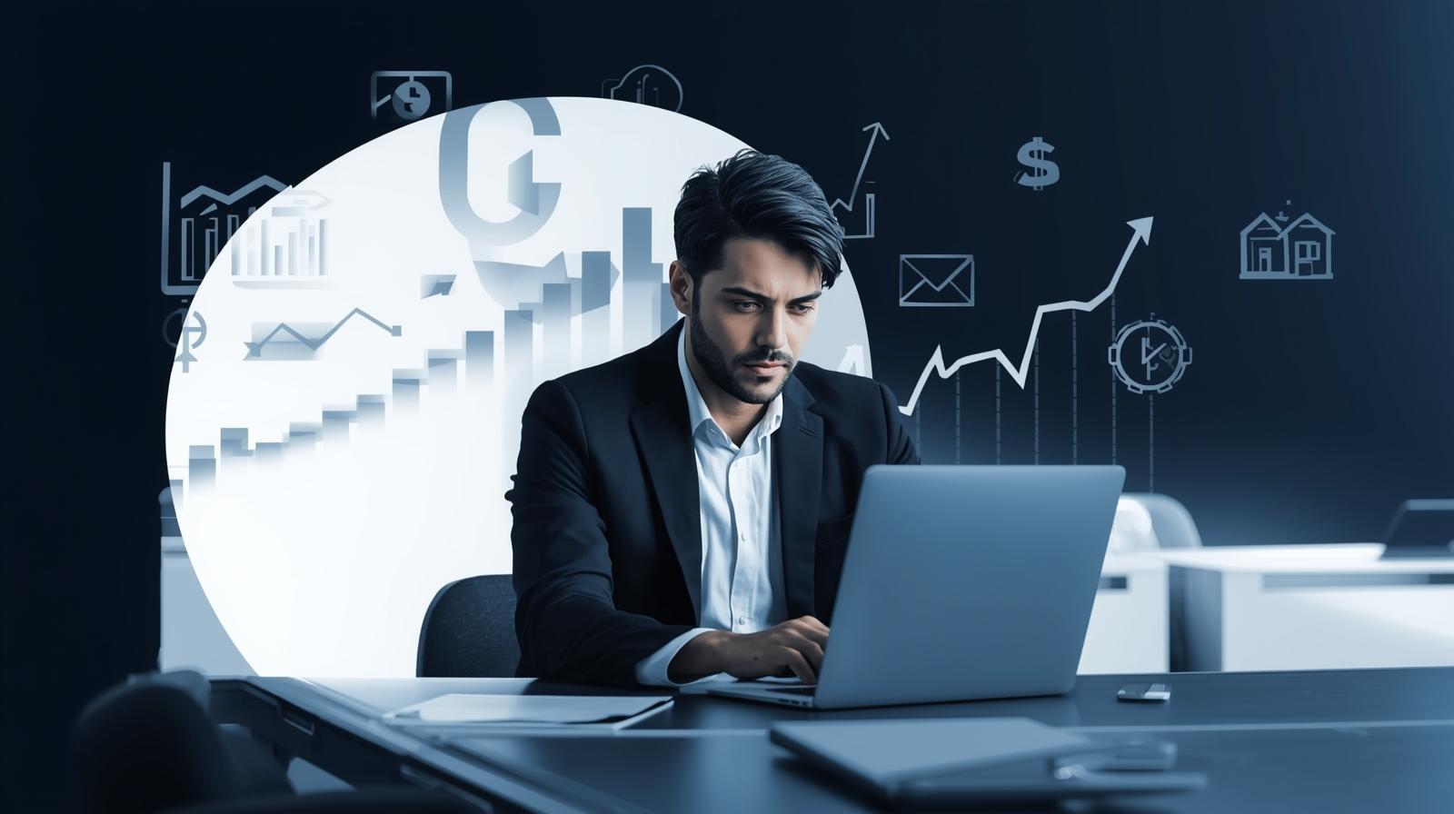 Entrepreneur planning to start small business with low investment using laptop and business documents